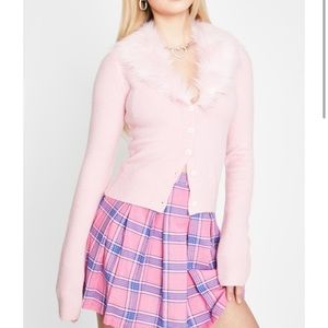 Dolls Kill Sugar Thrillz Pink Fluffy sweater